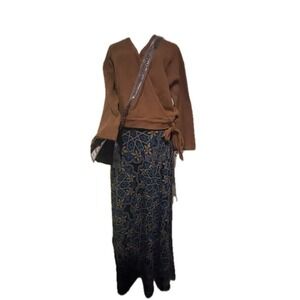 Madewell Womens Texture & Thread Wrap Tie Top Large Brown Boho Minimalist Cotton